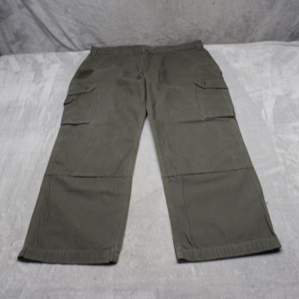 Carhartt Pants Mens 38x32 Green Relaxed Fit Straight Ripstop Double Front Cargo